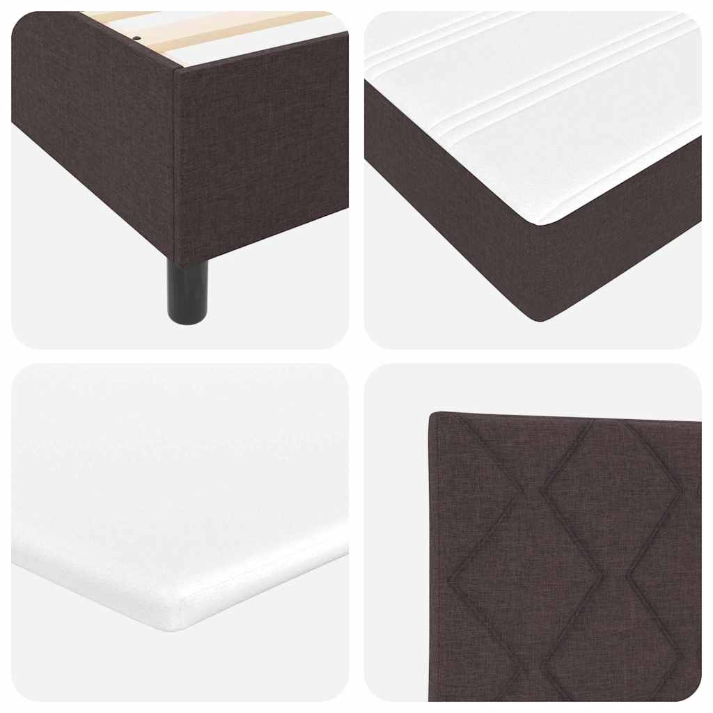 Κρεβάτι με ελατήρια Σκούρο Καφέ 200 x 80 εκατοστά ύφασμα - Pakobazaar