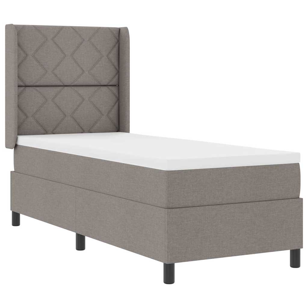 Κρεβάτι με ελατήρια με μαξιλάρι Taupe 190 x 90 cm ύφασμα - Pakobazaar