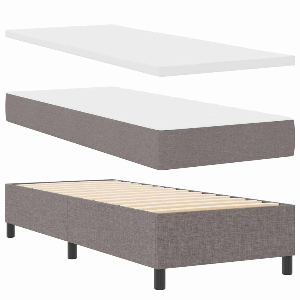 Κρεβάτι με ελατήρια με μαξιλάρι Taupe 190 x 90 cm ύφασμα - Pakobazaar