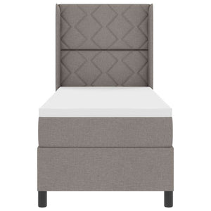 Κρεβάτι με ελατήρια με μαξιλάρι Taupe 190 x 90 cm ύφασμα - Pakobazaar
