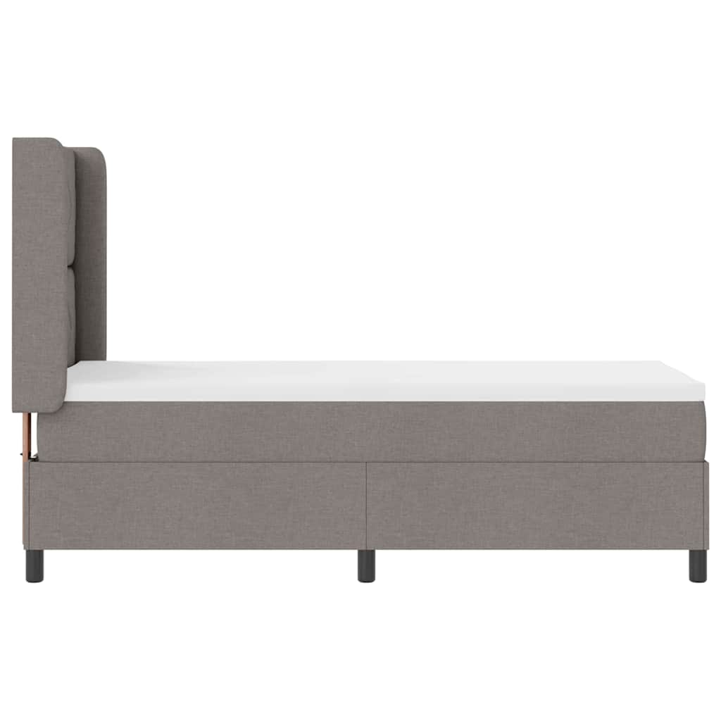 Κρεβάτι με ελατήρια με μαξιλάρι Taupe 190 x 90 cm ύφασμα - Pakobazaar