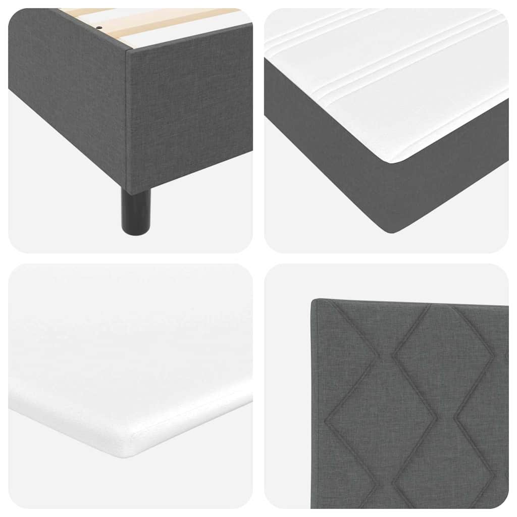 Κρεβάτι με ελατήρια με μαξιλάρι Σκούρο Γκρι 200 x 140 cm ύφασμα - Pakobazaar