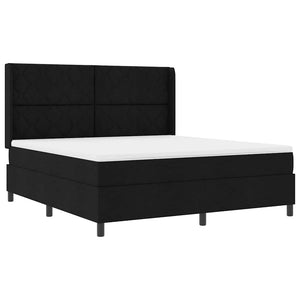 Κρεβάτι με ελατήρια με μαξιλάρι Μαύρο 200 x 180 cm ύφασμα - Pakobazaar