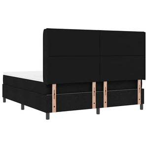 Κρεβάτι με ελατήρια με μαξιλάρι Μαύρο 200 x 180 cm ύφασμα - Pakobazaar