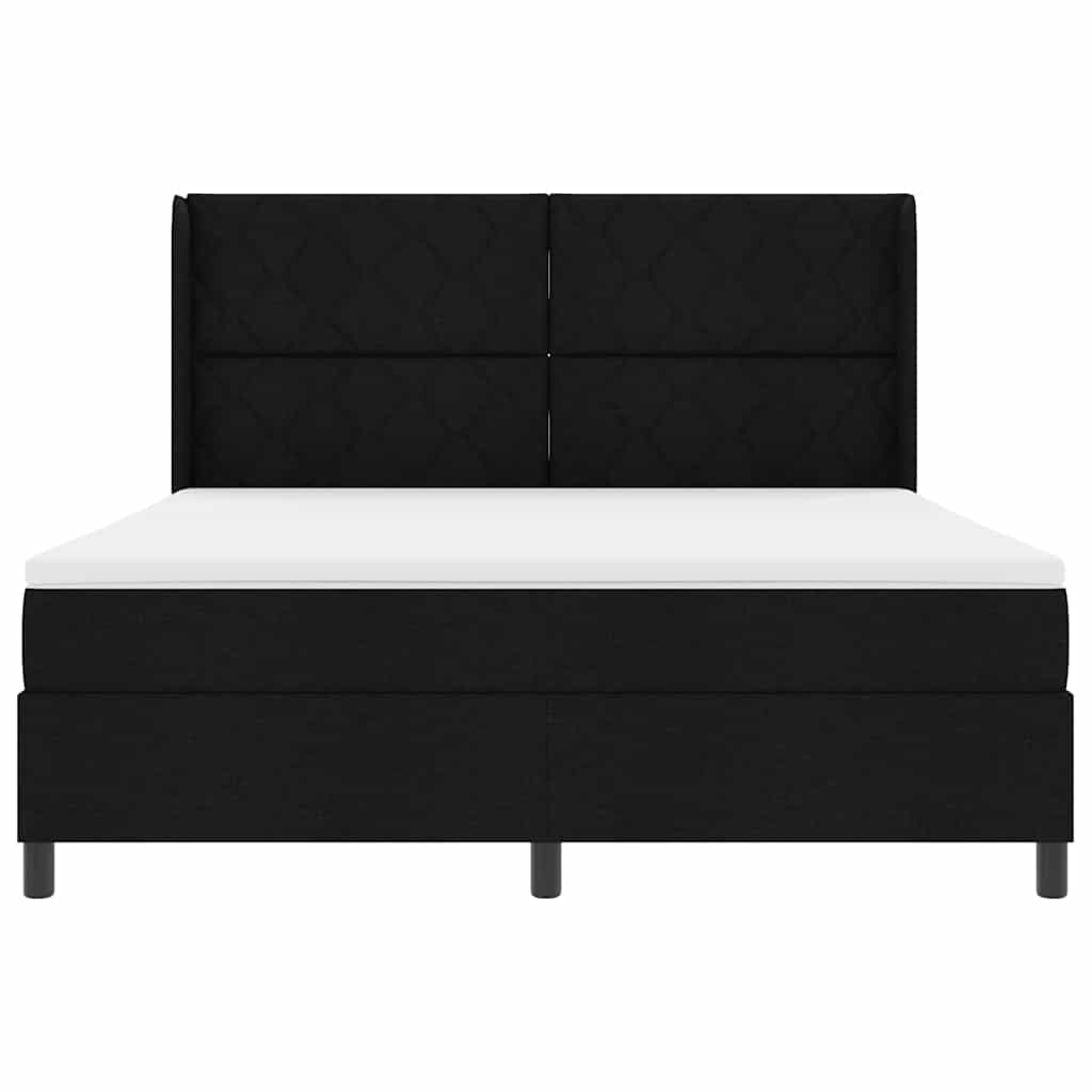 Κρεβάτι με ελατήρια με μαξιλάρι Μαύρο 200 x 180 cm ύφασμα - Pakobazaar