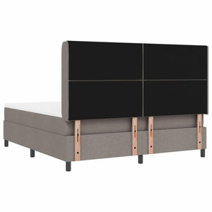 Κρεβάτι με ελατήρια με μαξιλάρι Taupe 200 x 180 cm ύφασμα - Pakobazaar
