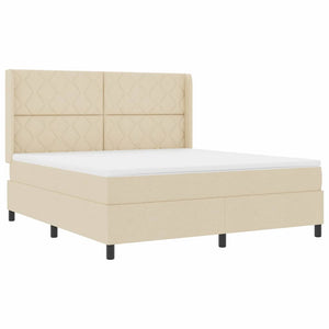 Κρεβάτι με ελατήρια με μαξιλάρι Κρεμ 200 x 180 cm ύφασμα - Pakobazaar