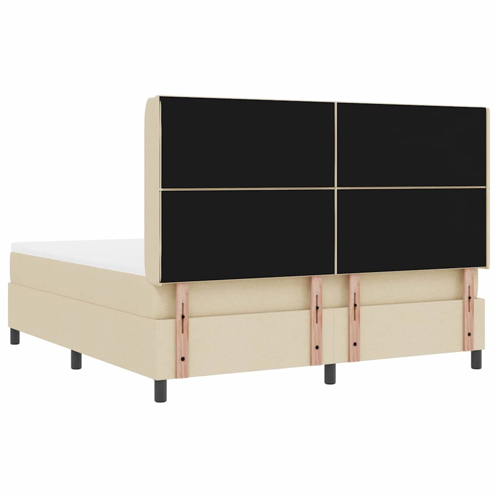 Κρεβάτι με ελατήρια με μαξιλάρι Κρεμ 200 x 180 cm ύφασμα - Pakobazaar