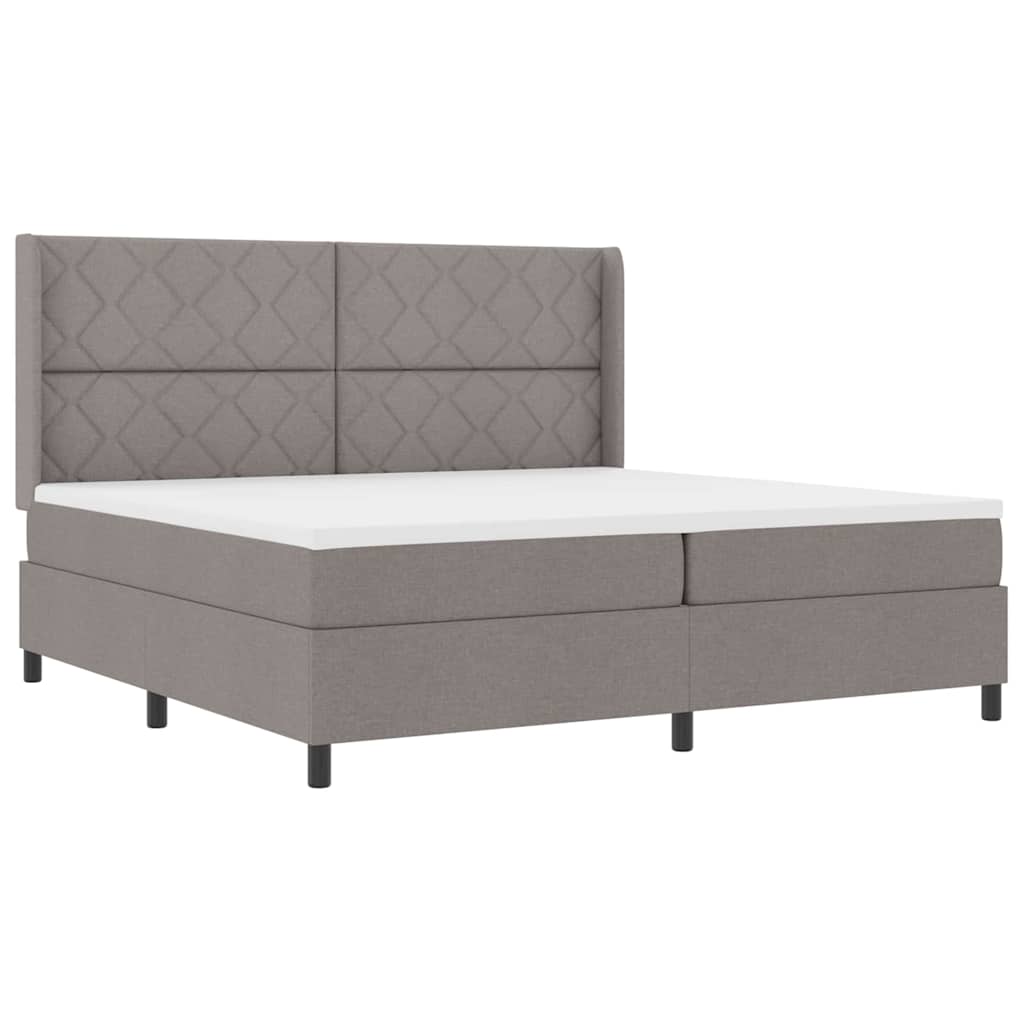 Κρεβάτι με ελατήρια με μαξιλάρι Taupe 200 x 200 cm ύφασμα - Pakobazaar