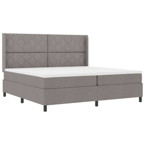 Κρεβάτι με ελατήρια με μαξιλάρι Taupe 200 x 200 cm ύφασμα - Pakobazaar