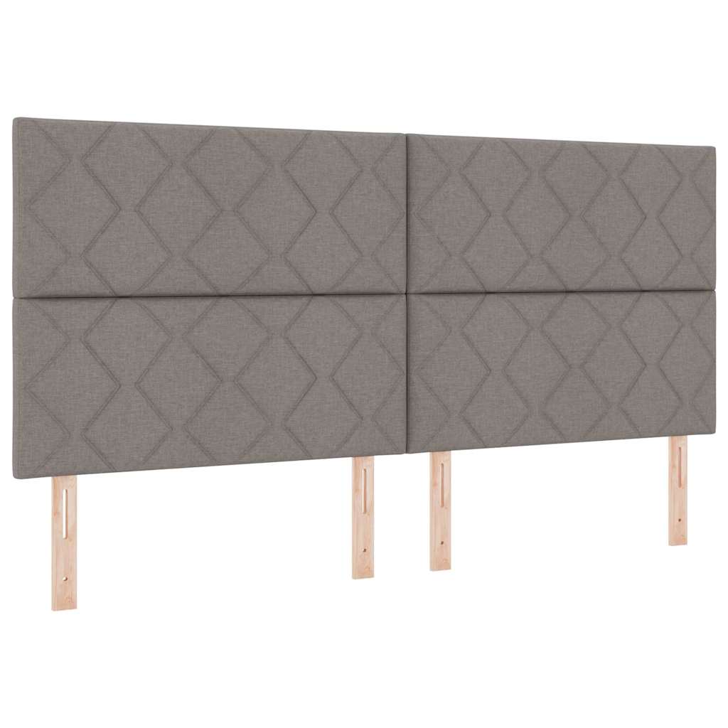 Κρεβάτι με ελατήρια με μαξιλάρι Taupe 200 x 200 cm ύφασμα - Pakobazaar
