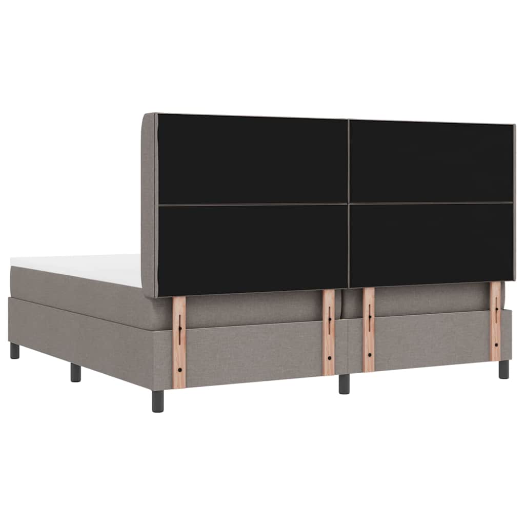Κρεβάτι με ελατήρια με μαξιλάρι Taupe 200 x 200 cm ύφασμα - Pakobazaar