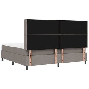 Κρεβάτι με ελατήρια με μαξιλάρι Taupe 200 x 200 cm ύφασμα - Pakobazaar