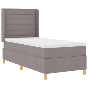 Κρεβάτι με ελατήρια με στρώμα Taupe 80 x 200 cm ύφασμα - Pakobazaar