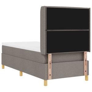 Κρεβάτι με ελατήρια με στρώμα Taupe 80 x 200 cm ύφασμα - Pakobazaar