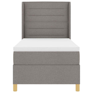 Κρεβάτι με ελατήρια με στρώμα Taupe 80 x 200 cm ύφασμα - Pakobazaar