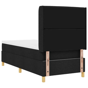 Κρεβάτι με ελατήρια με στρώμα Μαύρο 90 x 190 cm ύφασμα - Pakobazaar