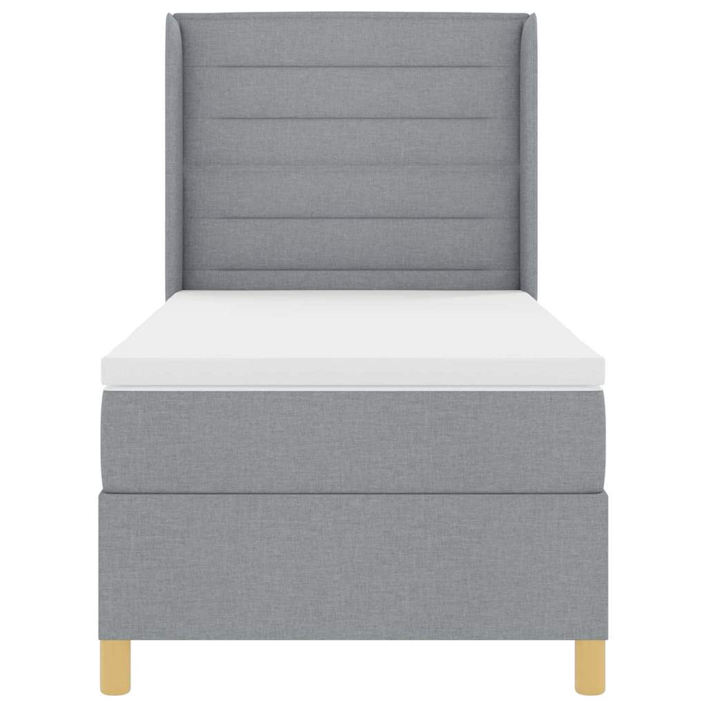 Κρεβάτι με ελατήρια με στρώμα Ανοιχτό γκρι 90 x 200 cm ύφασμα - Pakobazaar