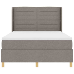 Κρεβάτι με ελατήρια με στρώμα Taupe 140 x 190 cm ύφασμα - Pakobazaar