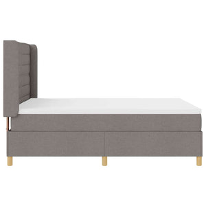 Κρεβάτι με ελατήρια με στρώμα Taupe 140 x 190 cm ύφασμα - Pakobazaar