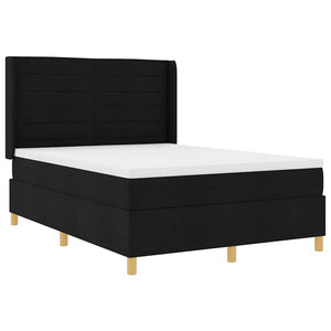 Κρεβάτι με ελατήρια με στρώμα Μαύρο 160 x 200 cm ύφασμα - Pakobazaar