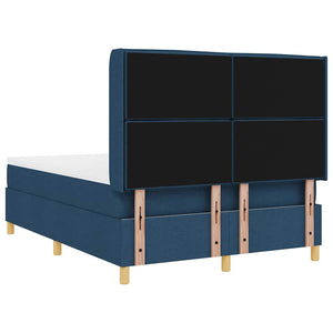 Κρεβάτι με ελατήρια με στρώμα Μπλε 160 x 200 cm ύφασμα - Pakobazaar