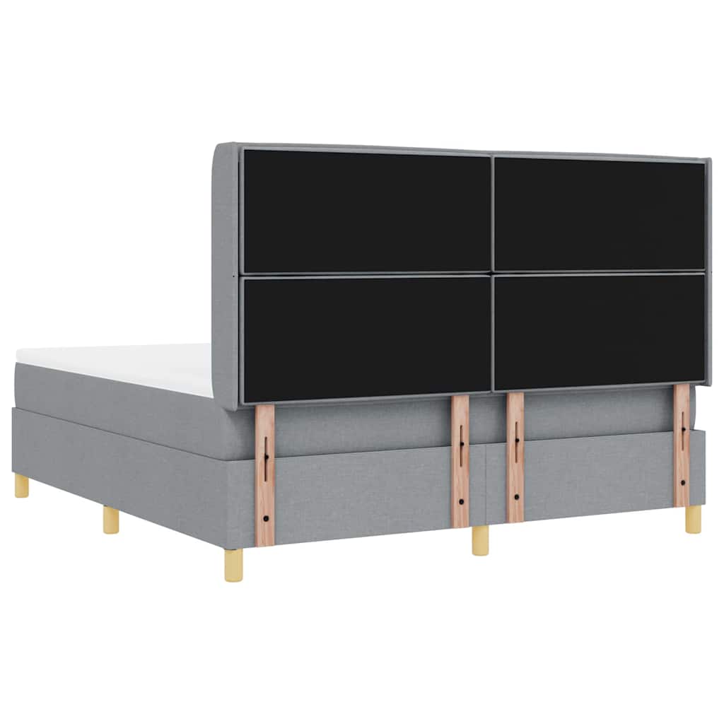 Κρεβάτι με ελατήρια με στρώμα Ανοιχτό γκρι 180 x 200 cm ύφασμα - Pakobazaar