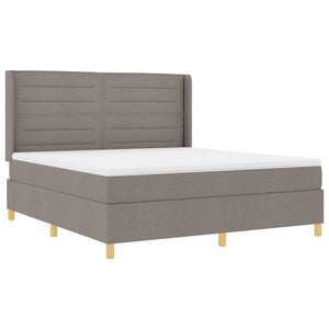 Κρεβάτι με ελατήρια με κεφαλάρι Taupe 180 x 200 cm ύφασμα - Pakobazaar