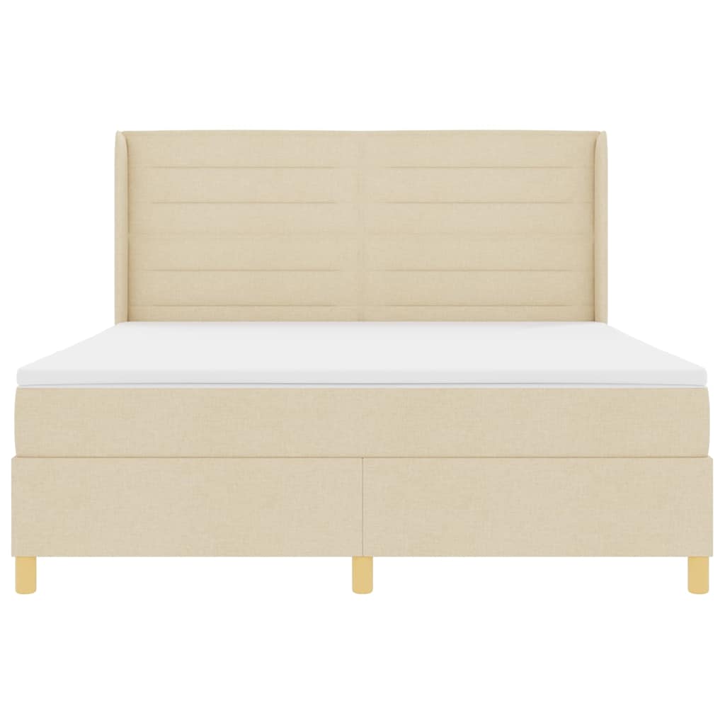 Κρεβάτι με ελατήρια με στρώμα Κρεμ 180 x 200 cm ύφασμα - Pakobazaar