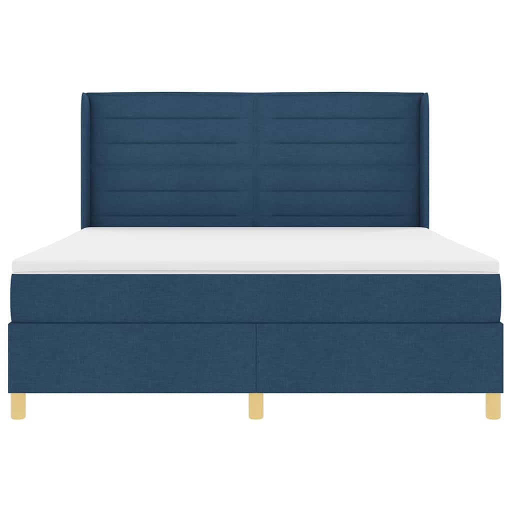 Κρεβάτι με ελατήρια με στρώμα Μπλε 180 x 200 cm ύφασμα - Pakobazaar