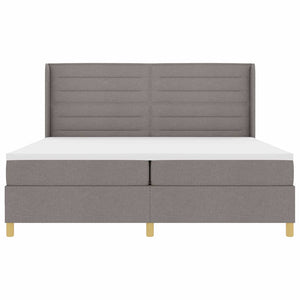 Κρεβάτι με ελατήρια με κεφαλάρι Taupe 200 x 200 cm ύφασμα