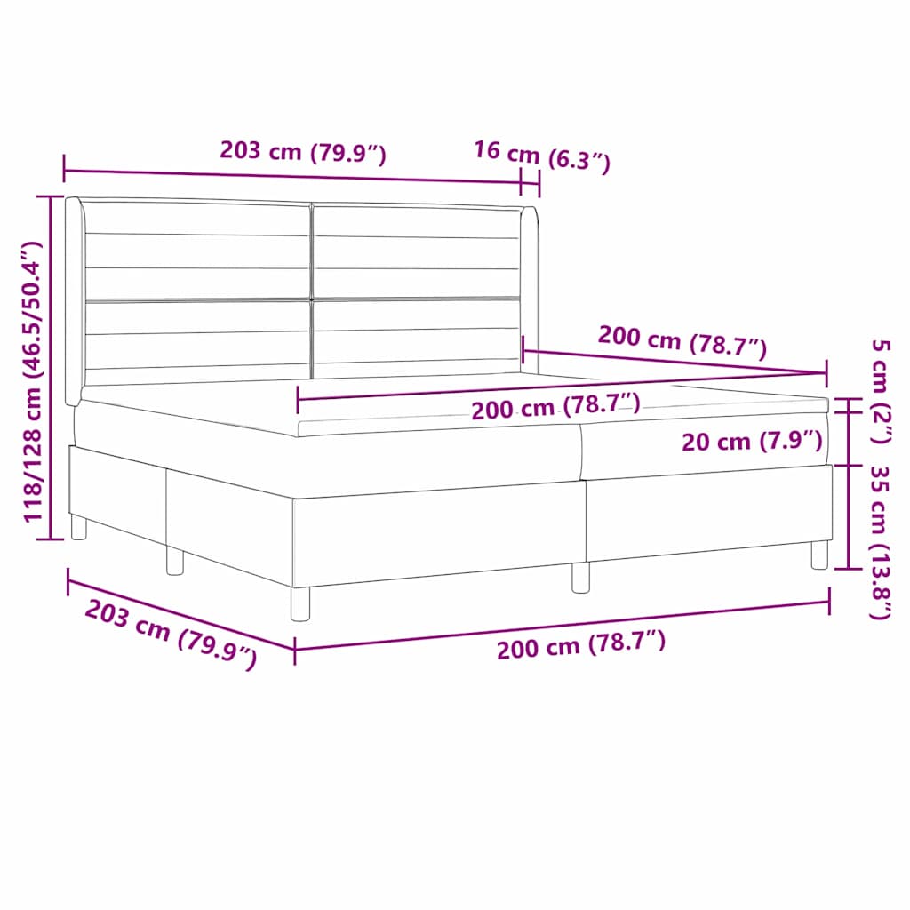 Κρεβάτι με ελατήρια με στρώμα Taupe 200 x 200 cm ύφασμα - Pakobazaar