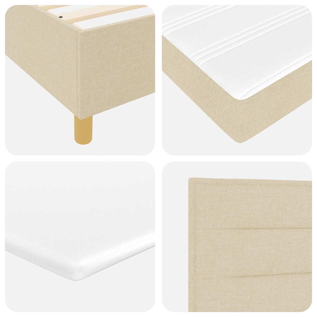 Κρεβάτι με ελατήρια με στρώμα Κρεμ 200 x 200 cm ύφασμα - Pakobazaar