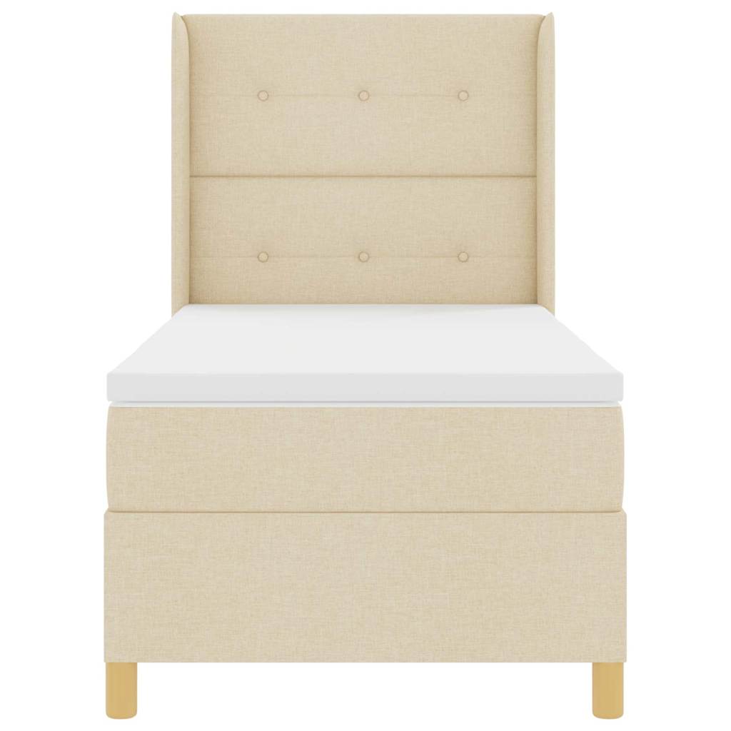 Κρεβάτι με ελατήρια με στρώμα Κρεμ 80 x 200 cm ύφασμα - Pakobazaar