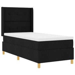 Κρεβάτι με ελατήρια με στρώμα Μαύρο 90 x 190 cm ύφασμα - Pakobazaar