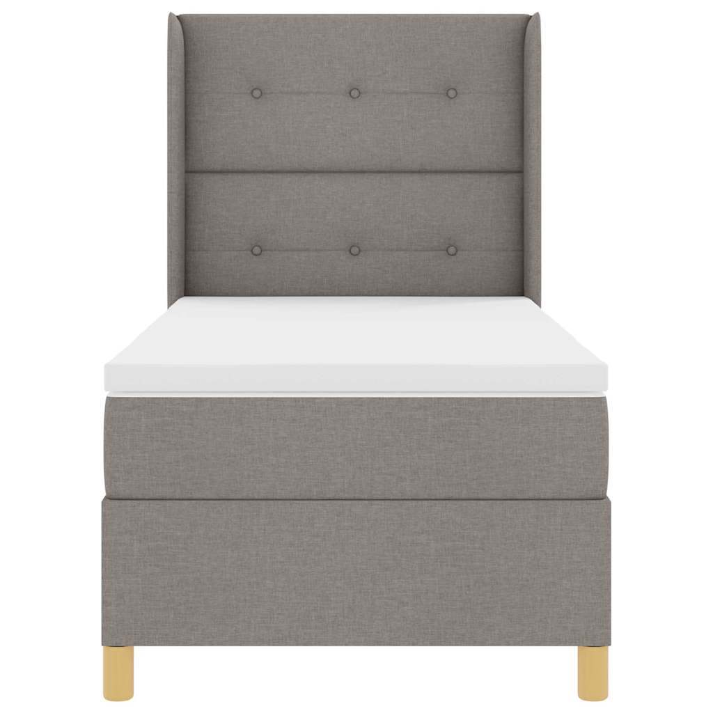 Κρεβάτι με ελατήρια με στρώμα Taupe 90 x 190 cm ύφασμα