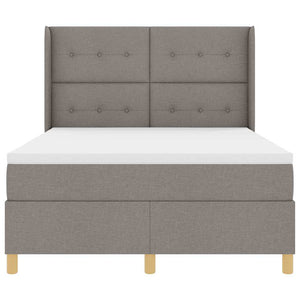 Κρεβάτι με ελατήρια με κεφαλάρι Taupe 140 x 190 cm ύφασμα
