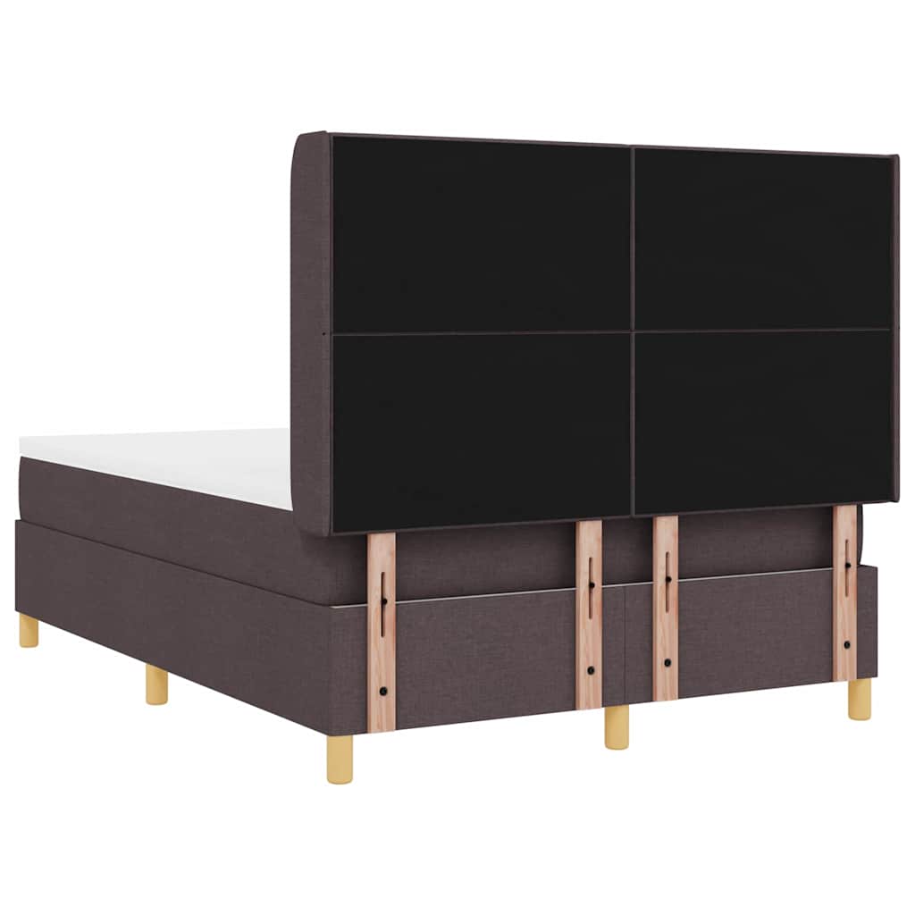 Κρεβάτι με ελατήρια με στρώμα Σκούρο Καφέ 140 x 200 cm ύφασμα - Pakobazaar