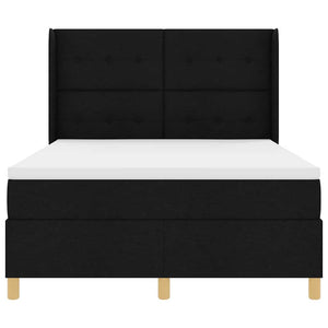 Κρεβάτι με ελατήρια με στρώμα Μαύρο 160 x 200 cm ύφασμα - Pakobazaar