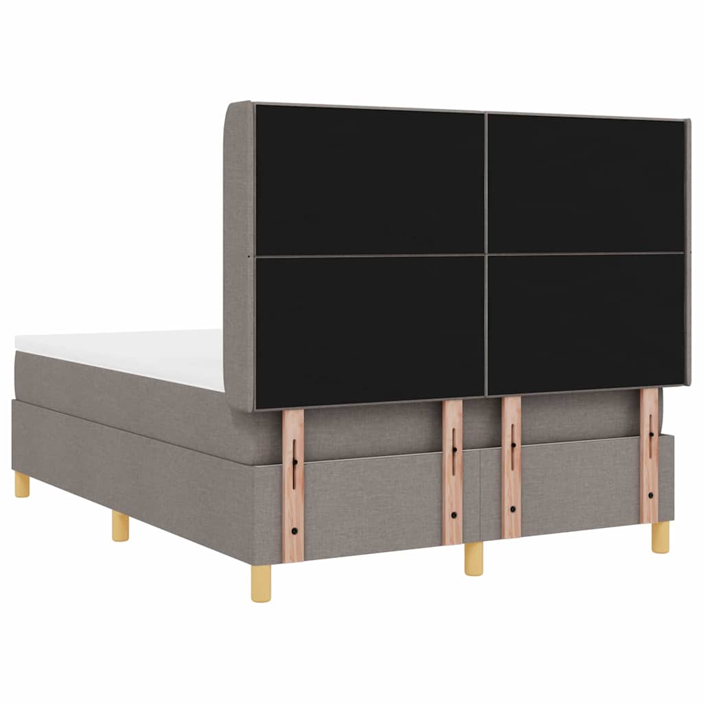 Κρεβάτι με ελατήρια με στρώμα Taupe 160 x 200 cm ύφασμα - Pakobazaar