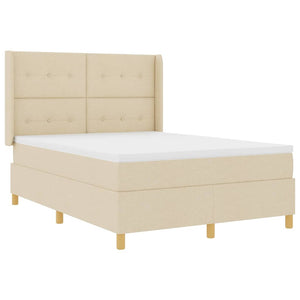 Κρεβάτι με ελατήρια με στρώμα Κρεμ 160 x 200 cm ύφασμα - Pakobazaar