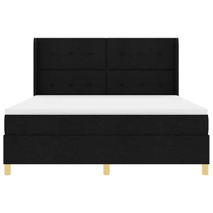 Κρεβάτι με ελατήρια με στρώμα Μαύρο 180 x 200 cm ύφασμα - Pakobazaar