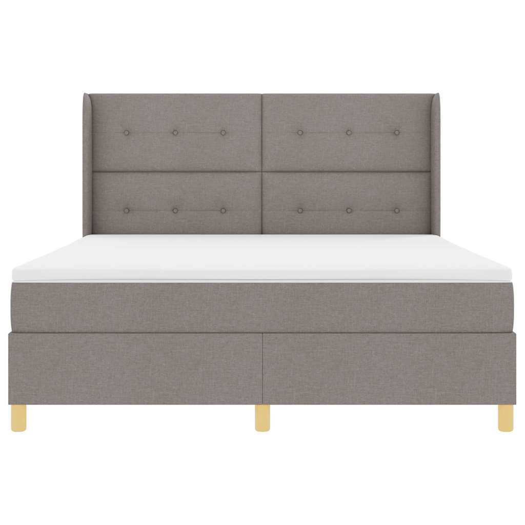 Κρεβάτι με ελατήρια με στρώμα Taupe 180 x 200 cm ύφασμα - Pakobazaar