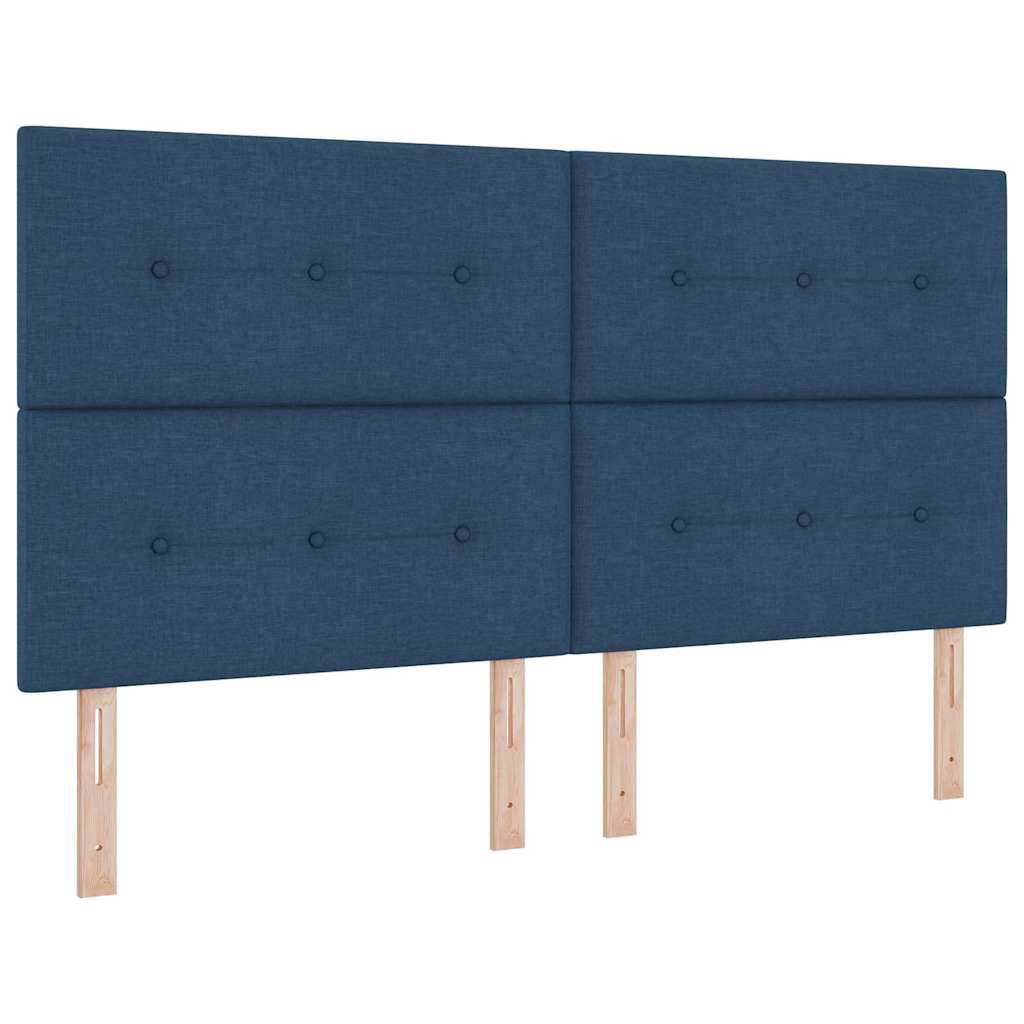 Κρεβάτι με ελατήρια με κεφαλάρι Μπλε 180 x 200 cm ύφασμα - Pakobazaar