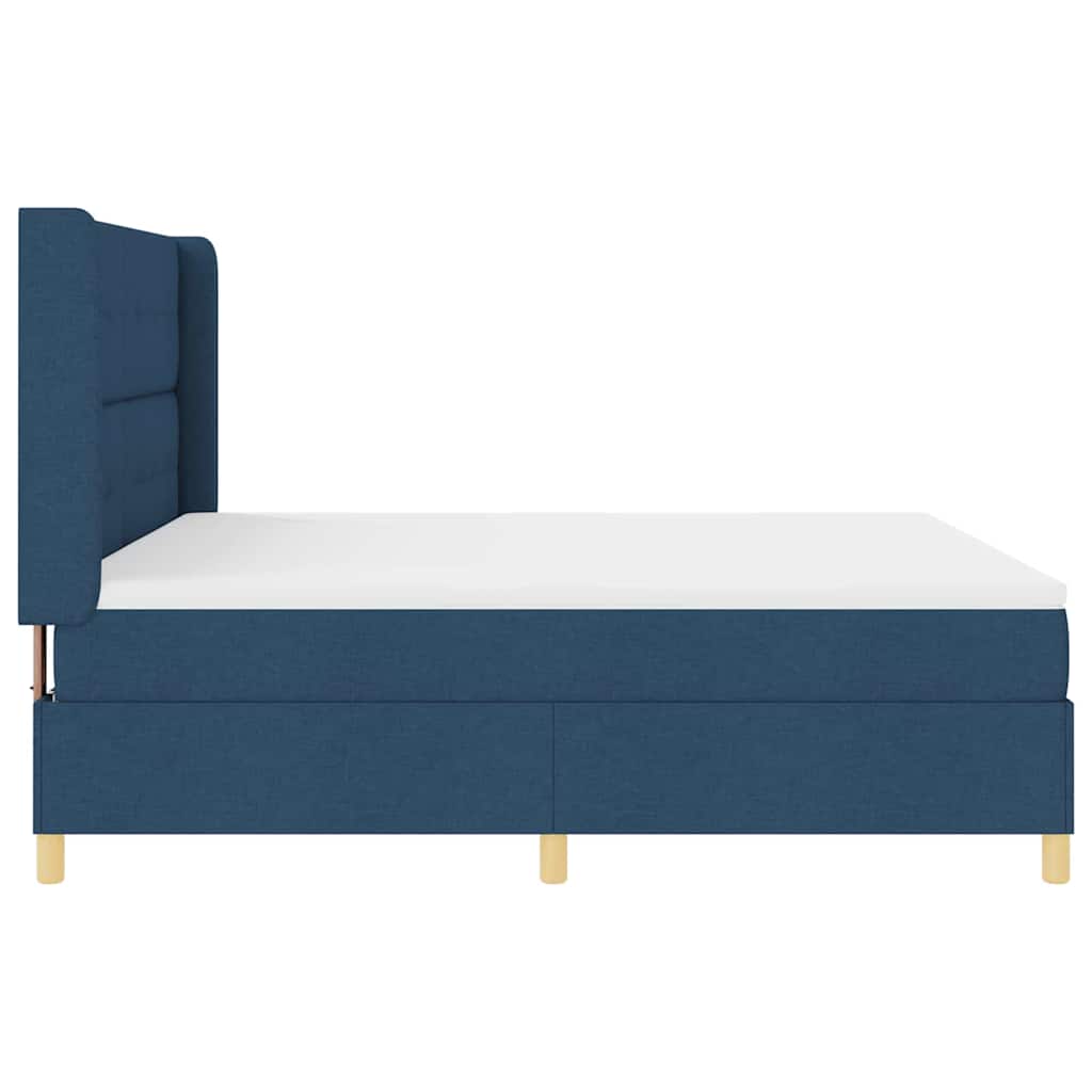 Κρεβάτι με ελατήρια με κεφαλάρι Μπλε 180 x 200 cm ύφασμα - Pakobazaar