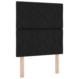 Κρεβάτι με ελατήρια με κεφαλάρι Μαύρο 80 x 200 cm ύφασμα