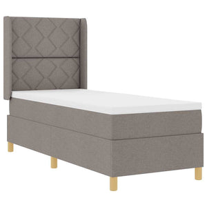 Κρεβάτι με ελατήρια με κεφαλάρι Taupe 80 x 200 cm ύφασμα
