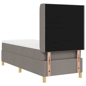 Κρεβάτι με ελατήρια με κεφαλάρι Taupe 80 x 200 cm ύφασμα