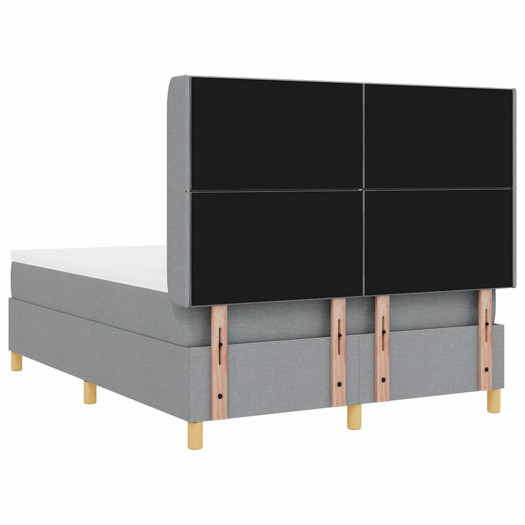 Κρεβάτι με ελατήρια Ανοιχτό γκρι 140 x 190 cm ύφασμα - Pakobazaar