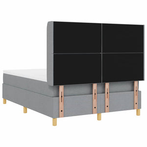 Κρεβάτι με ελατήρια Ανοιχτό γκρι 140 x 190 cm ύφασμα - Pakobazaar